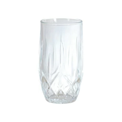 Copo Decorativo De Vidro Lapidado Transparente 450Ml - 6 unidades - DSKB502-2C