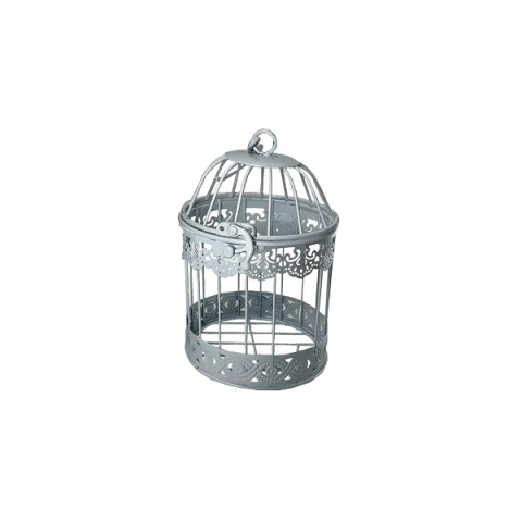 Gaiola Decorativa de Ferro P 12x12x18cm – Estilo Vintage com Recortes Ornamentais e Topo Arqueado - FC1444 P