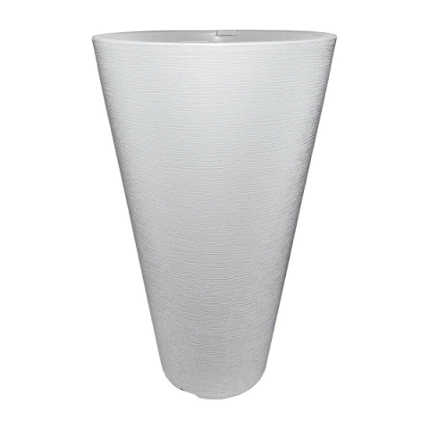 Vaso Cônico de Polietileno Texturizado G - White - KD9953W