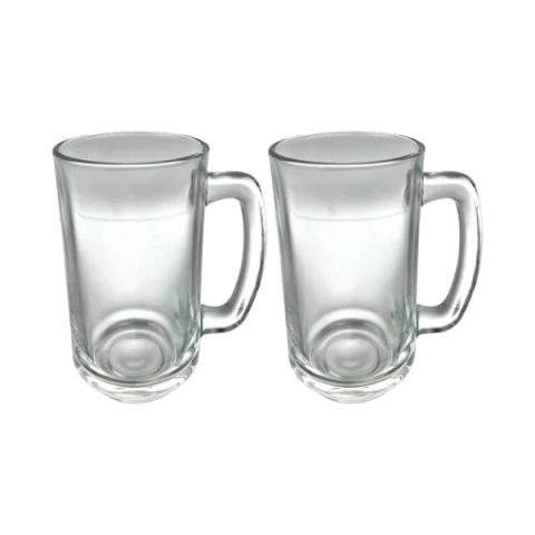 Jogo de Canecas de Vidro com Alça 355ml - 2 Peças - LXZB07
