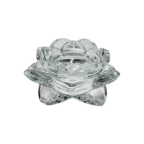 Candelabro de Vidro em Formato de Flor de Lótus – 4 cm - Z6342