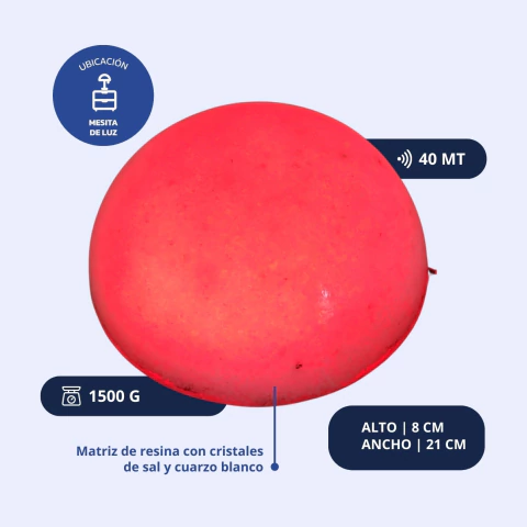 Domo de Sal y Cuarzo con Luz Led Roja - comprar online