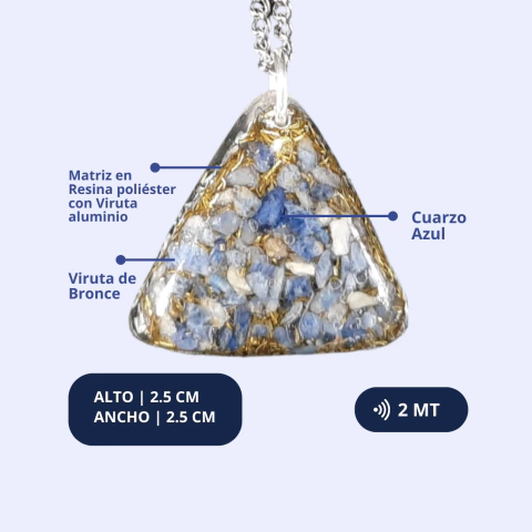 Dije Triangular Mini Cuarzo Azul - comprar online
