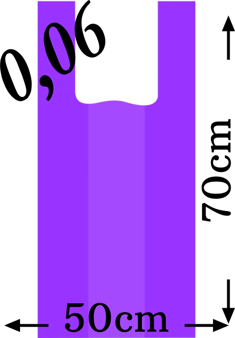 Sacola Plástica Alça Camiseta 50x70x0,06 de Alta Densidade - comprar online