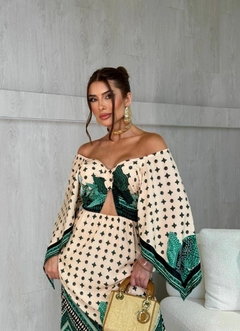 Vestido Longo Estampado Ombro a Ombro - comprar online