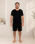 PIJAMA MASCULINO GOLA V - PRETO