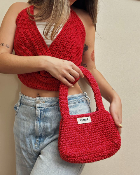 Bag Jane - rosa e vermelho - comprar online