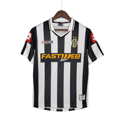 Camisa Retrô Juventus I 2001/2002 - Masculina Lotto - Preta e branca