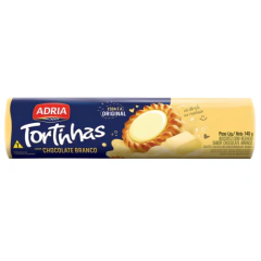 BISCOITO ADRIA TORTINHAS CHOCOLATE BRANCO 140G