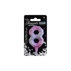 VELA DIAMANTE RS/PRATEADA N.8 FESTCOLOR