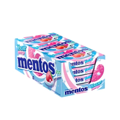 BALA MASTIGAVEL MENTOS YOGURT/MORANGO C/12 SLIM BOX - comprar online