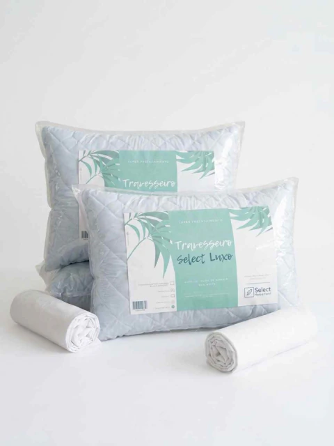 Kit 2 Travesseiros Select Luxo 50x70 + 2 Fronhas 100% Algodão Percal