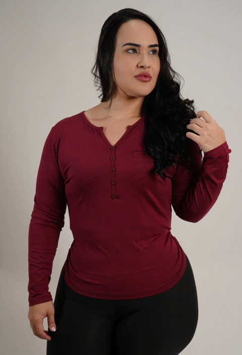 Blusa de Botão Manga Longa - comprar online