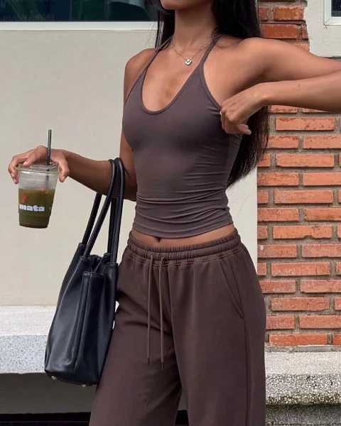 pantalon baggy trace chocolate