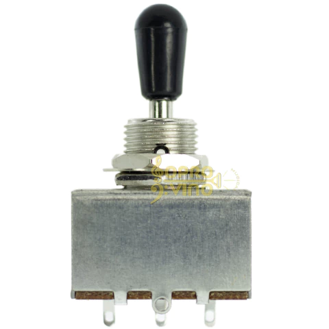 Chave Seletora Blindada 3 Posições Niquelada Guitarra Custom Sound CCA 3B - NI/BK