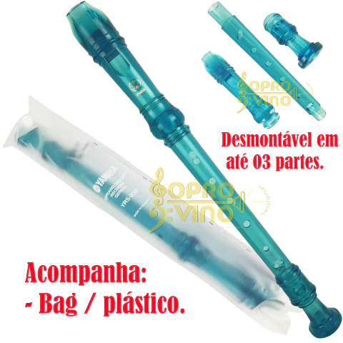 Flauta Doce Soprano Germânica Yamaha YRS 20GB Azul