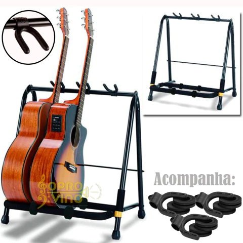 Suporte Rack Chão 3 Instrumentos Guitarra Violão Baixo Hercules GS523B Cód. 8273