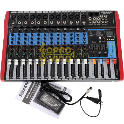Mesa de Som 12 Canais Interface USB Bluetooth Digital Soundvoice MS122 EUX