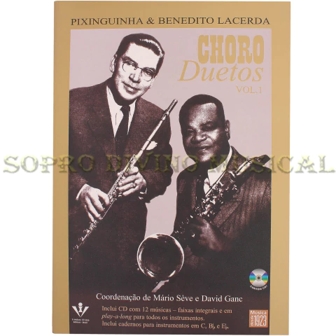 Método com CD Choro Duetos Volume 1 Flauta Clarinete Sax