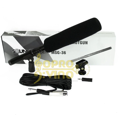 Microfone Shotgun Profissional Alto Padrão Sound Voice MSG36 + Brindes