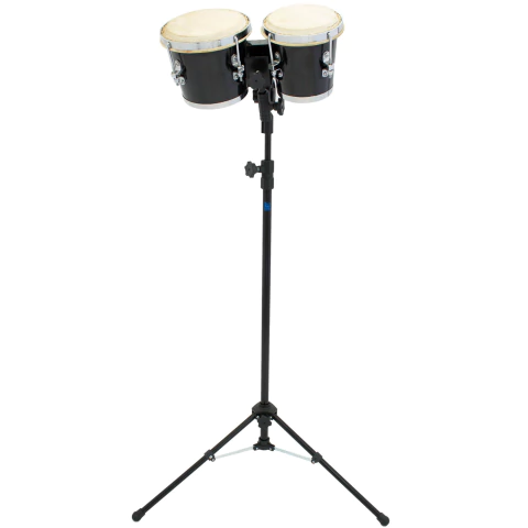 Suporte Pedestal Preto Reto p/ Bongô Percussão Visão Musical Cód. P1BGOBK