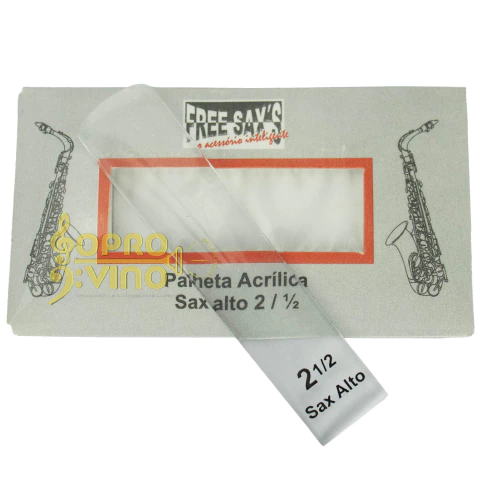 Palheta Acrílica Nº 2.5 (2 1/2) Transparente Sax Alto Freesax Cód. 402 (Un)