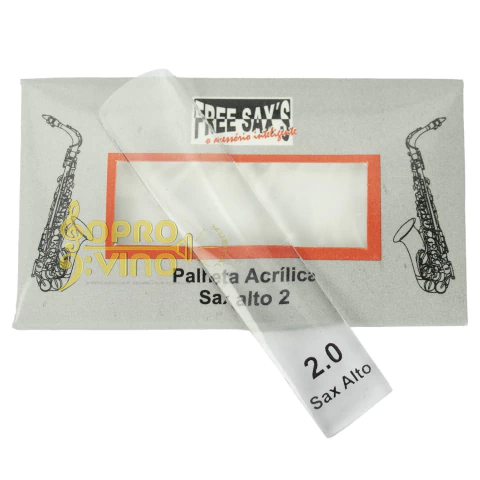 Palheta Acrílica Nº 2 Transparente Sax Alto Freesax Cód. 401 (Un)