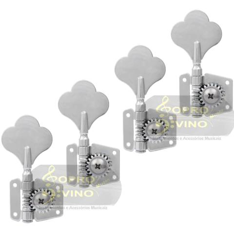 Tarraxa Contra Baixo Cromadas 4 em Linha (Kit com 4 unidades) Dolphin Cód 903