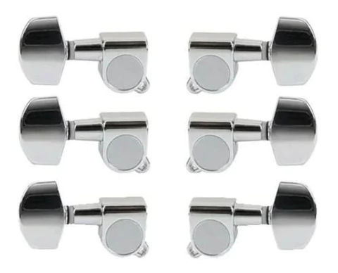 Tarraxa Blindada Cromadas 3R + 3L p/ Violão Smart TSMBL ( Kit c/ 6 un )