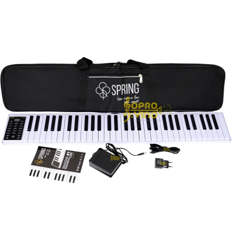 Teclado 61 Teclas Sensitivas Função Midi Bluetooth c/ Pedal Sustain e Capa Spring Seasons 61
