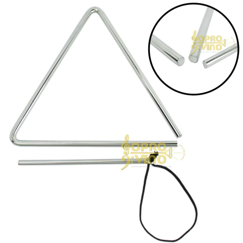 Triangulo Forró Aço Cromado 30cm x 8mm c/ Baqueta PHX Cód. 78