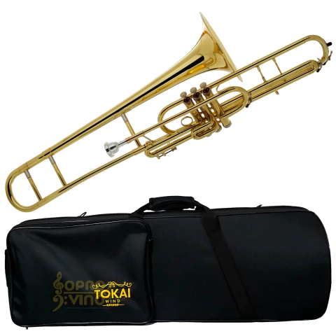 Trombone de Pisto Curto Afinação Sib (Bb) Laqueado Estojo e Acessórios Tokai Wind Mod. TP-201L - comprar online