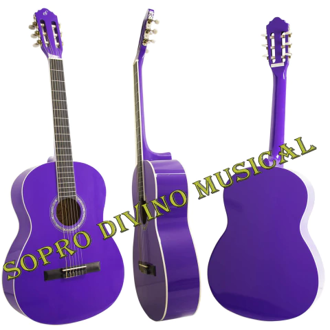 Violão Clássico Nailon Acústico Roxo Linha Serenna By PHX