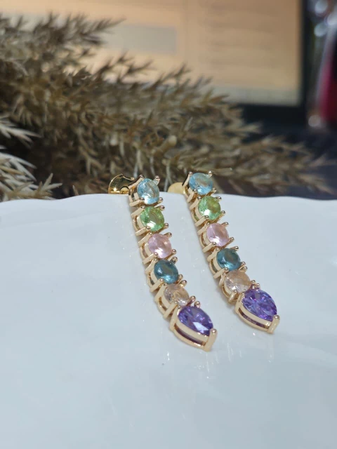 BRINCO SLIM COM PEDRAS COLORIDAS - comprar online