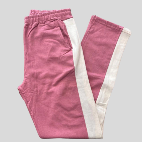 Calça Moletom Feminina com Faixa Lateral – Rosê