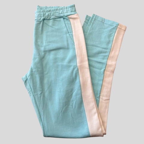 Calça Moletom Feminina com Faixa Lateral – Azul