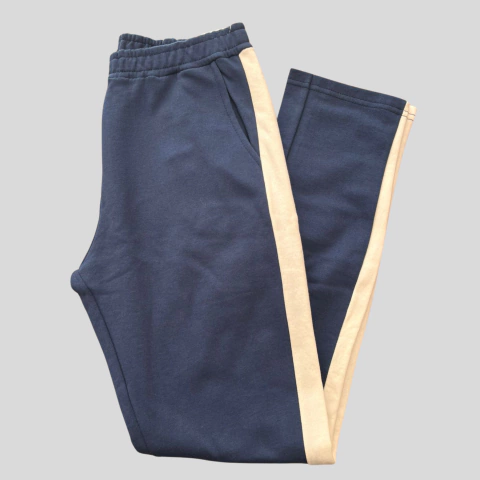 Calça Moletom Feminina com Faixa Lateral – Marinho
