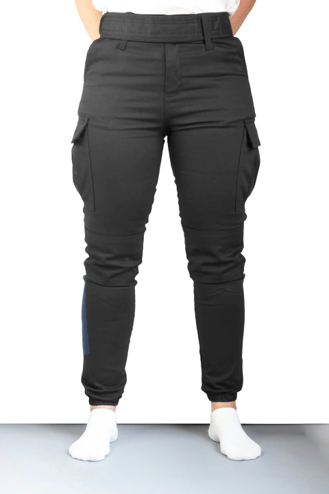 PANTALÓN TÁCTICO GABARDINA NEGRO ELASTIZADO MUJER - comprar online