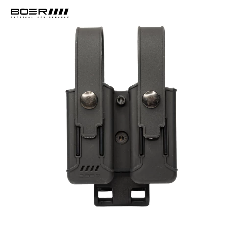 PORTACARGADOR DOBLE DE POLIMERO CON TAPA