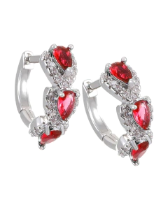 Mini Argola com Zircônias Vermelhas - comprar online