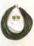 Colar e Brincos Fios Verde Musgo - comprar online