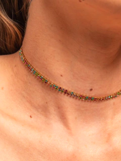 Colar Choker Dupla Colorida Riviera - comprar online