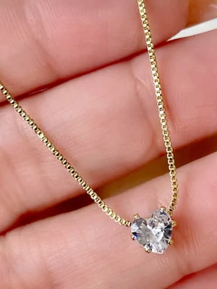 Colar Mini Coração Zircônia