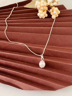 Colar Pérola Banho Prata