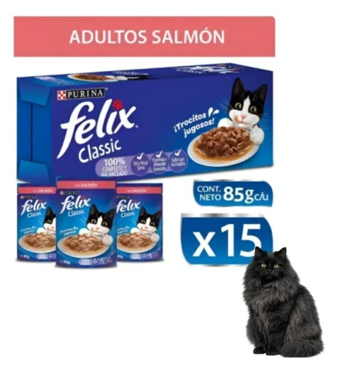Alimento Húmedo Felix Sabor Salmón para Gatos - Open Pet