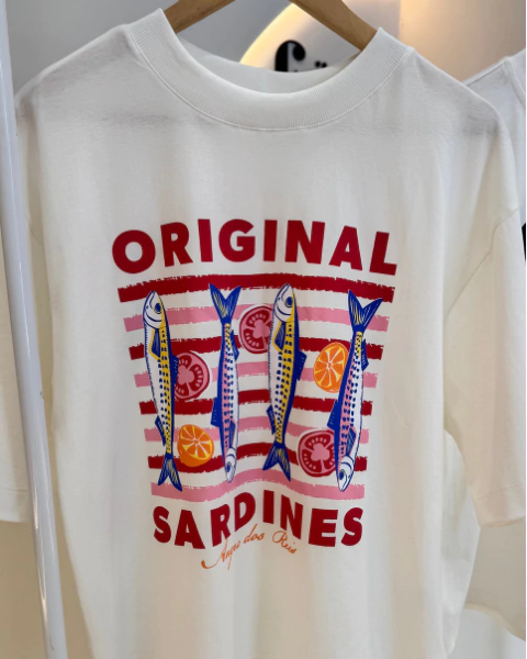 T-shirt Mia Maria Sardinha em Algodão com Gola em Tricô Modal - comprar online