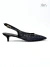 Slingback Aline - Renda e Couro Preto