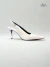 Slingback Amora Off White Detalhe em Croco
