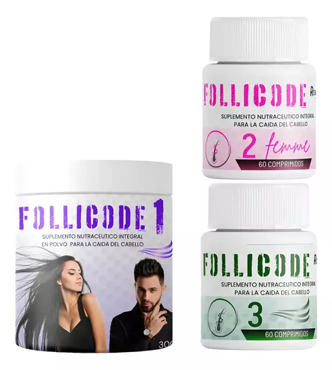 Kit Anticaída Follicode Femme X 120 Comp + Polvo. - Sin Sabor