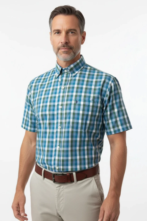 Camisa regular fit a cuadros - comprar online